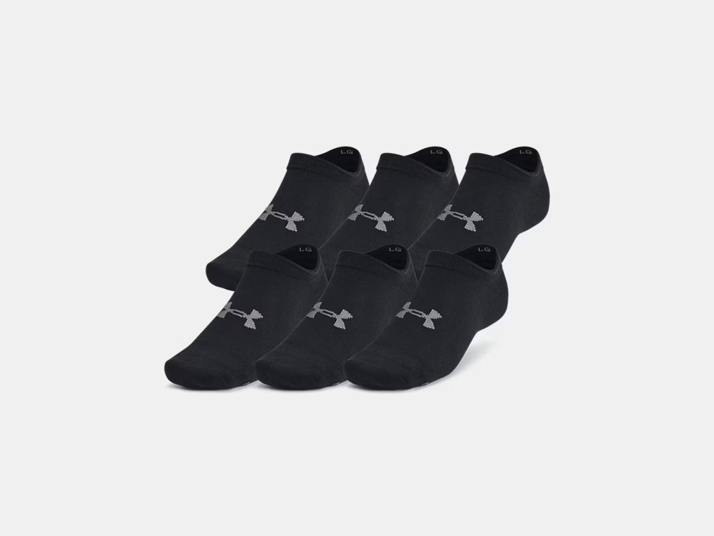 UA Essential Unisex 6-Pack No-Show Socks Black