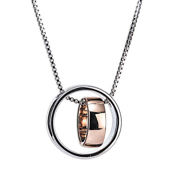 Silver and Rose Gold Ring Pendant