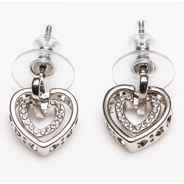 Silver Heart Intertwined Earrings