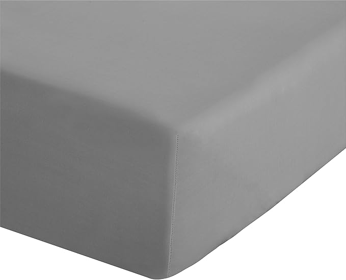 Catherine Lansfield Easy Iron Percale Combed Fitted Sheet Grey