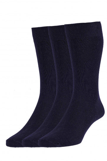 HJ Executive Plain Knit Three Pack - HJ7116/3 Navy