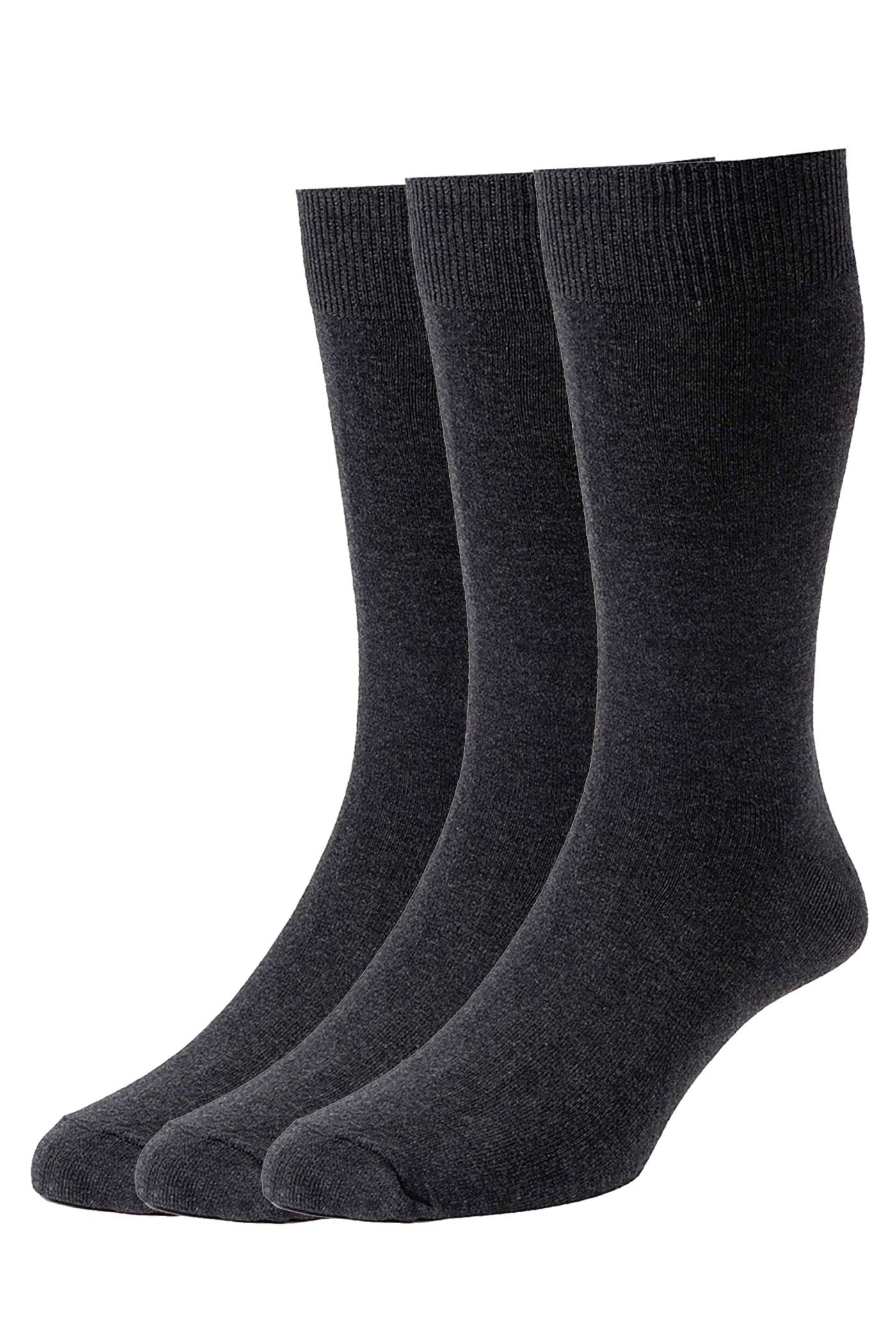 HJ Executive Plain Knit Three Pack - HJ7116/3 Charcoal