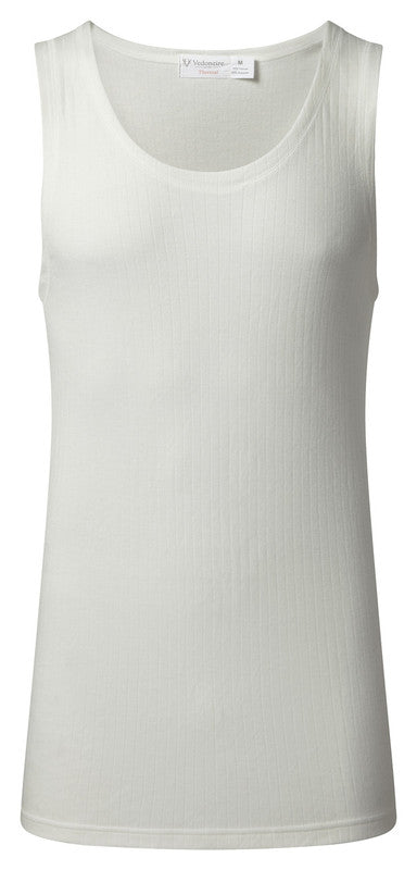 Vedoneire Men's Thermal Sleeveless Winter Underwear Vest Top White