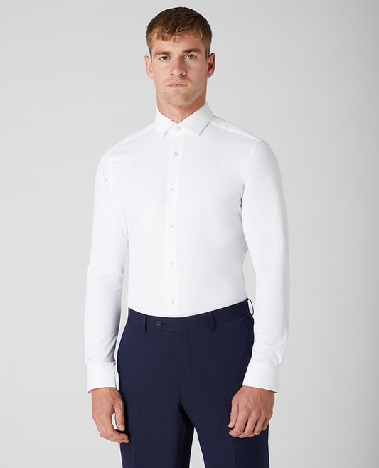 Slim Fit Cotton Stretch Shirt White