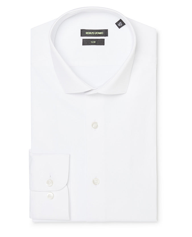 Slim Fit Cotton Stretch Shirt White