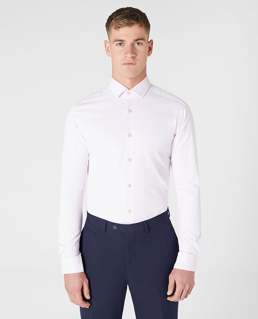 Slim Fit Cotton Stretch Shirt Light Pink