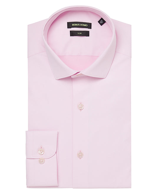 Slim Fit Cotton Stretch Shirt Light Pink