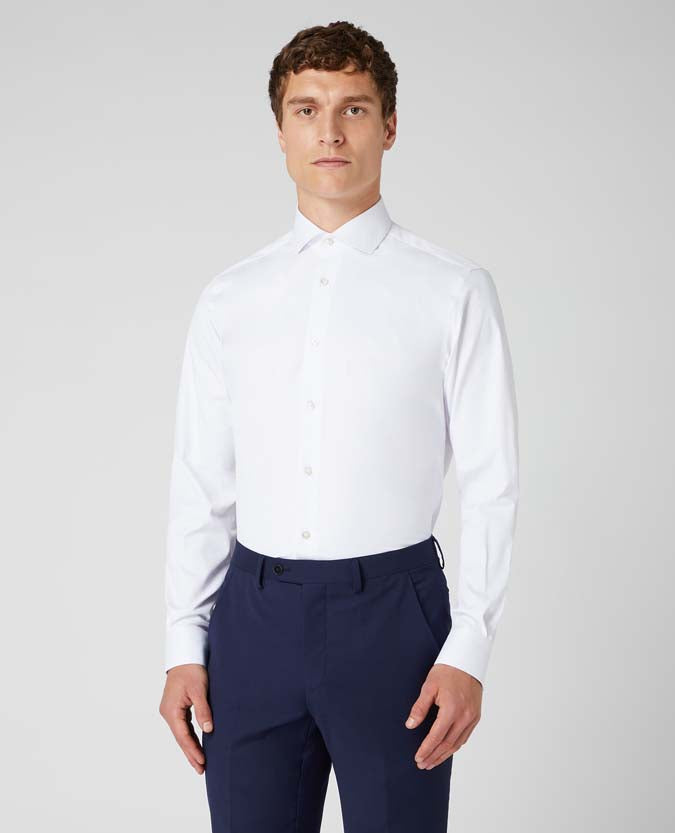 Tapered Fit Cotton Stretch Shirt