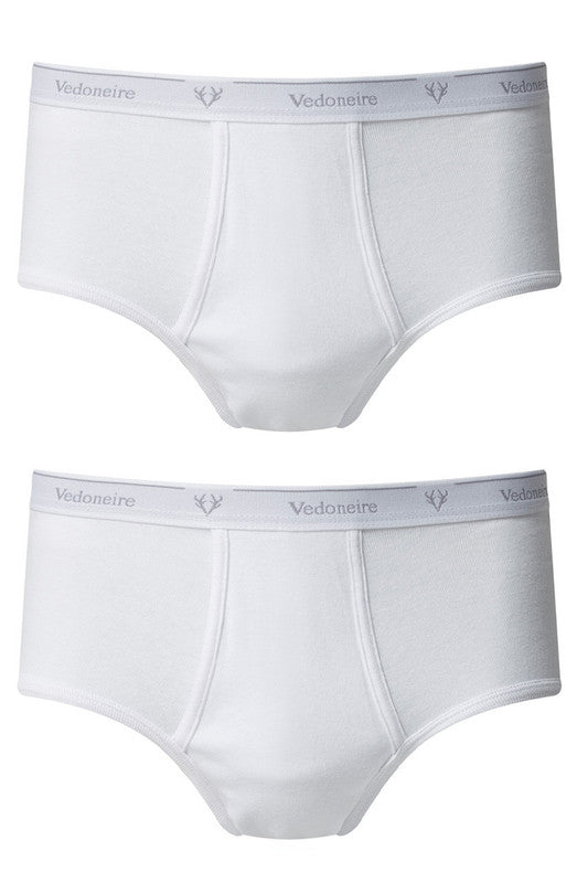 Vedoneire Men's Cotton Executive Briefs 2 Pack White