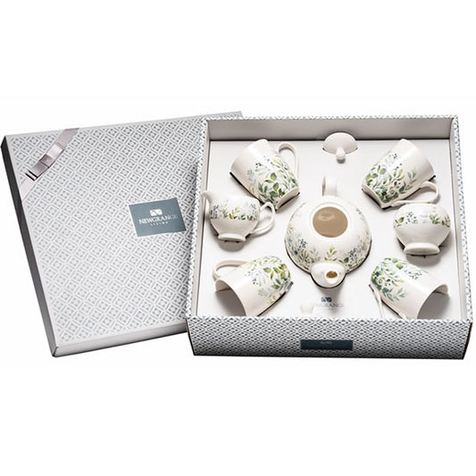 Green Floral Bone China Tea Set