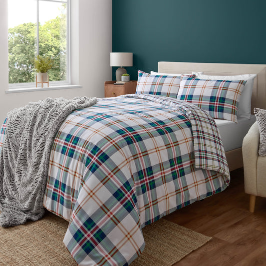 Catherine Lansfield Kelso Duvet Set Green