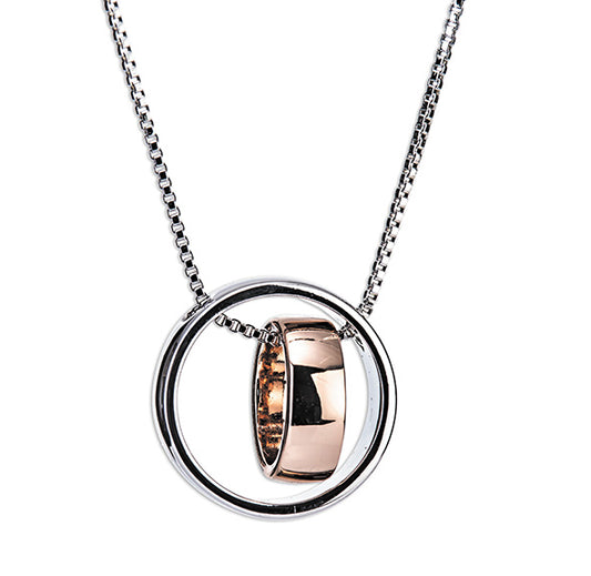 NewGrange Silver and Rose Gold Ring Pendant