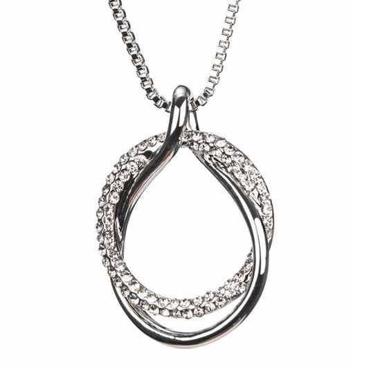 NewGrange Silver Diamante Loop Pendant