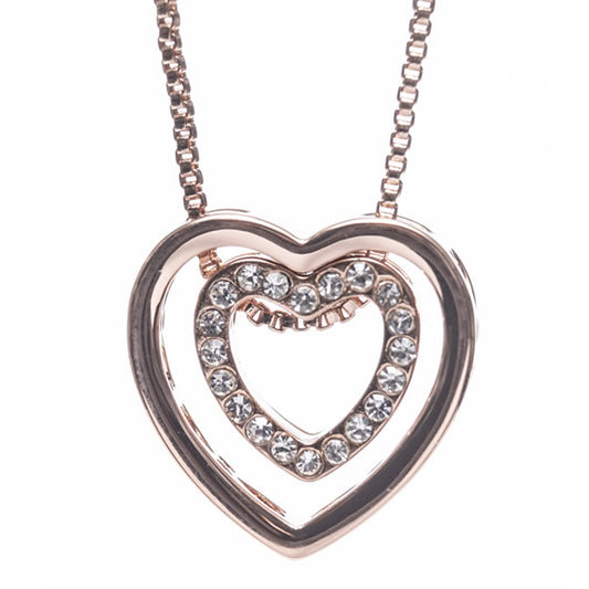 Rose Gold Heart Intertwined Pendant