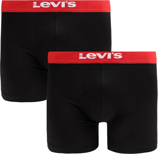 Levis Solid Basic Brief Organic Boxers 2 Pack Black