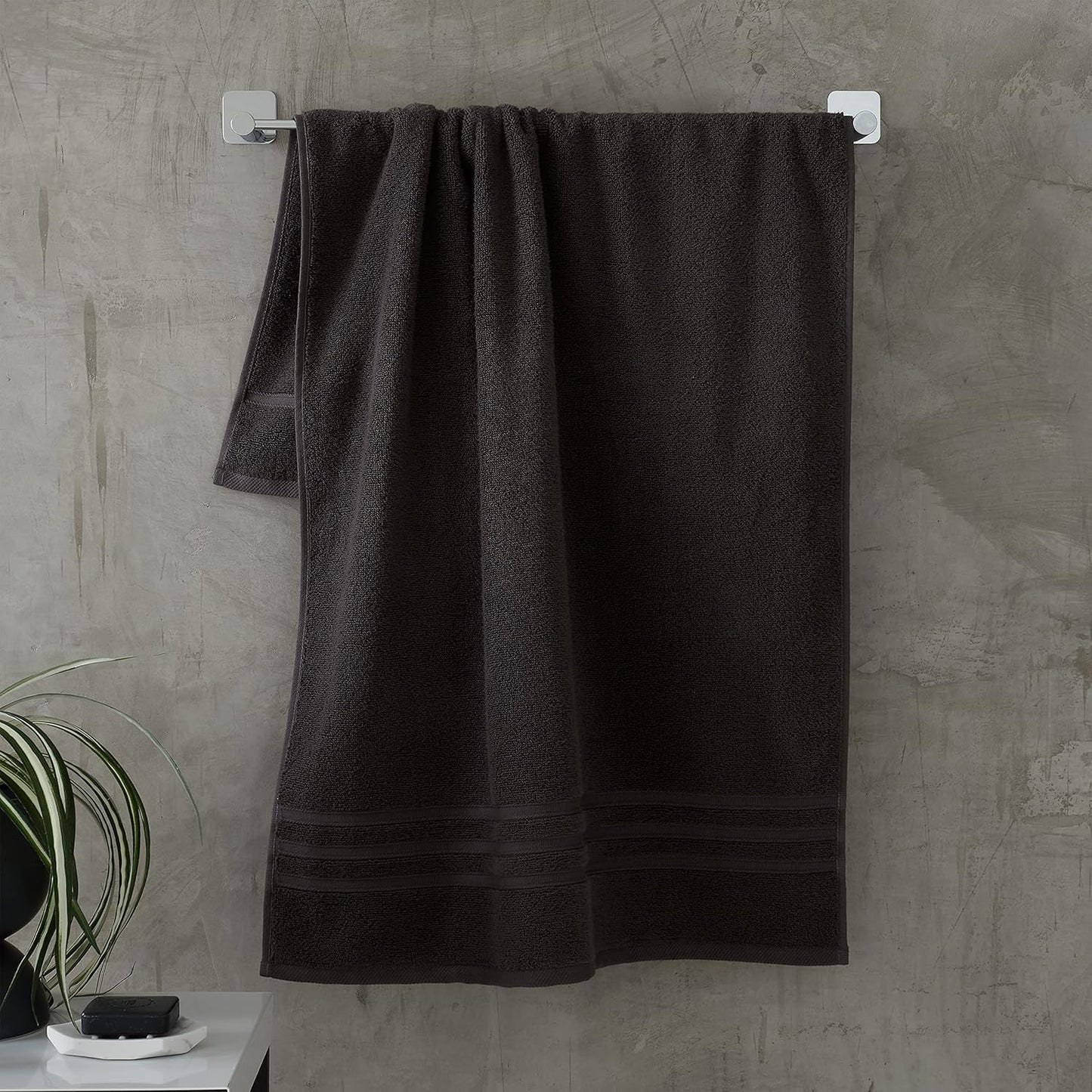 Catherine Lansfield Zero Twist Soft & Absorbent Cotton Bath Towel Charcoal Grey