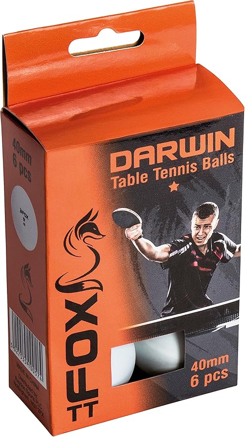 Fox TT Darwin 1 Star Table Tennis Balls 6pk