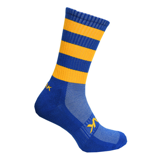 Atak Football Mid Leg Socks Blue and Yellow