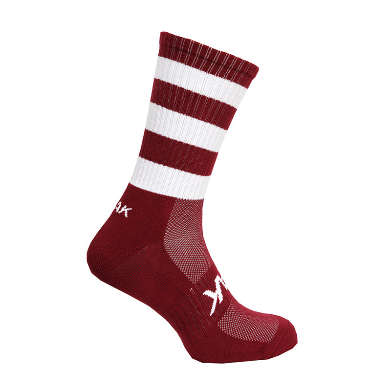 Atak Football Mid Leg Socks Maroon and White