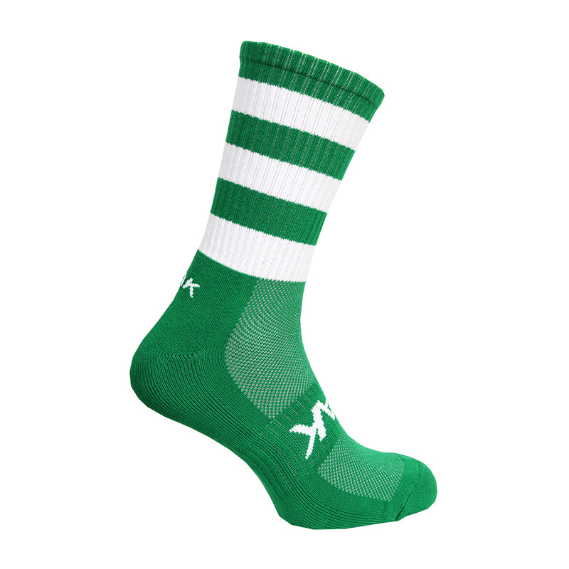 Atak Football Mid Leg Socks Green and White