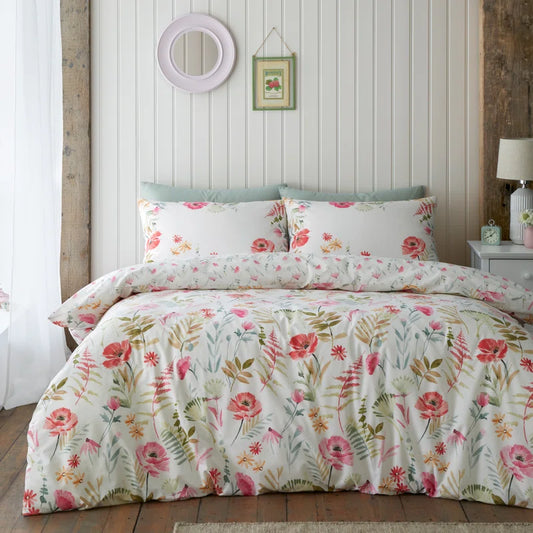 Double Ella Poppy Reversible Duvet Cover Set