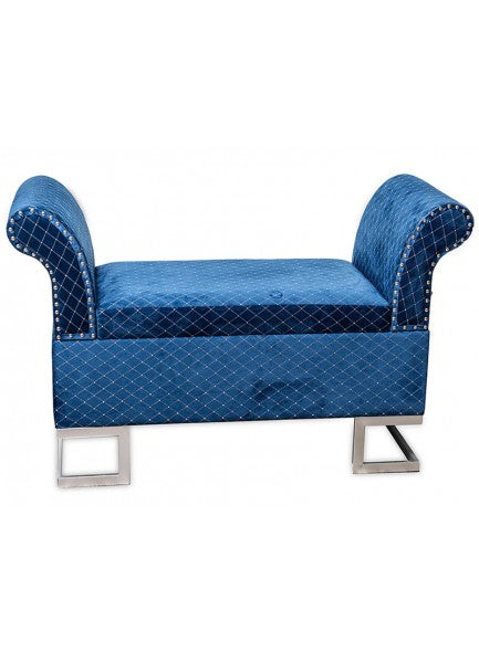 The Grange Collection Blue Luxury Love Seat with Storage