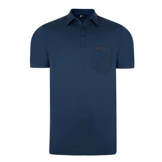 Gabicci Classic Short Sleeved Jersey Polo Shirt Indigo