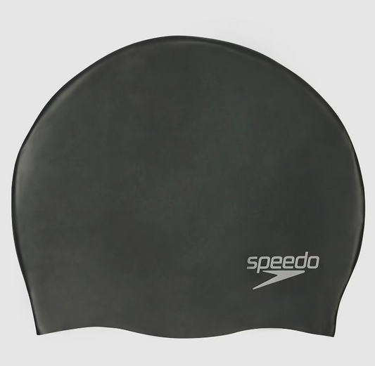 Speedo Adult Plain Moulded Silicone Cap Black