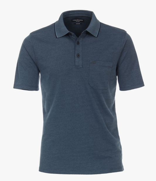 Casa Moda Polo Shirt Short Sleeve Turquoise Blue