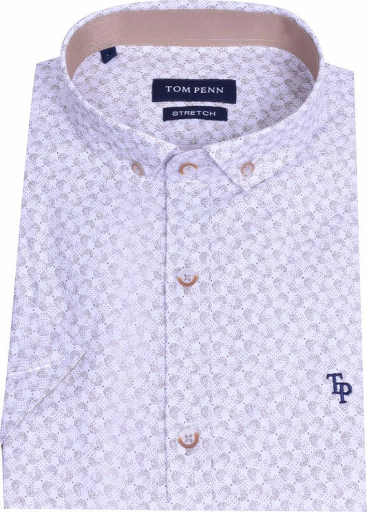 burg/Printed Short Sleeve Shirt
