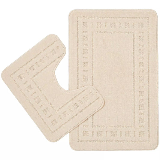 Catherine Lansfield Armoni Two Piece Bath and Pedestal Mat Set