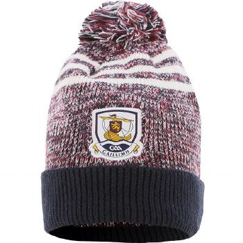 O'Neills Galway GAA Harlem Knitted Bobble Hat Adult Pink