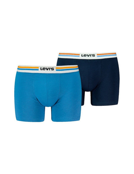 Levi's Placed Sportswear Logo Boxer Brief Organic 2 Pack Blue Combo