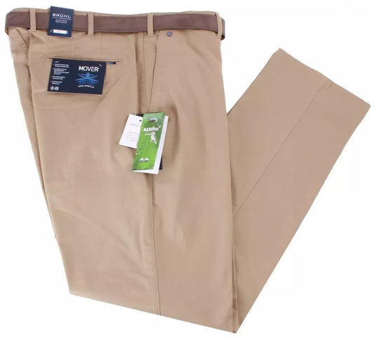 Bruhl Mens Parma B Mover High Stretch Chinos Dark Beige